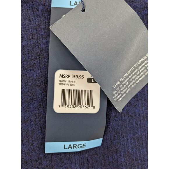 Gap Crewneck Sweater Large Blue Long Sleeve Work Staple Heavy Weight Office Mens - Picture 4 of 9